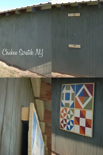 picture collage on how to hang a plywood barn quilt