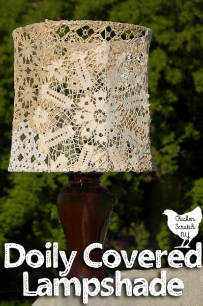 vintage doily covered lampshade