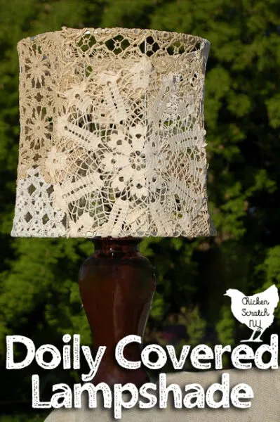 Doily Covered Lampshade Tutorial, How To Install A Lampshade
