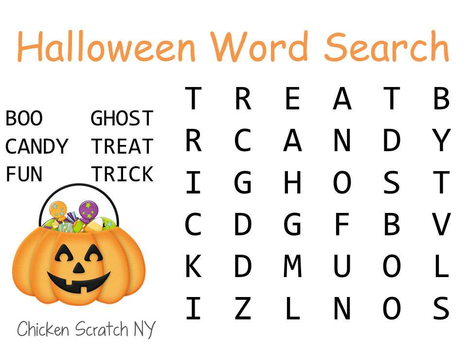 Free Halloween Wordsearch