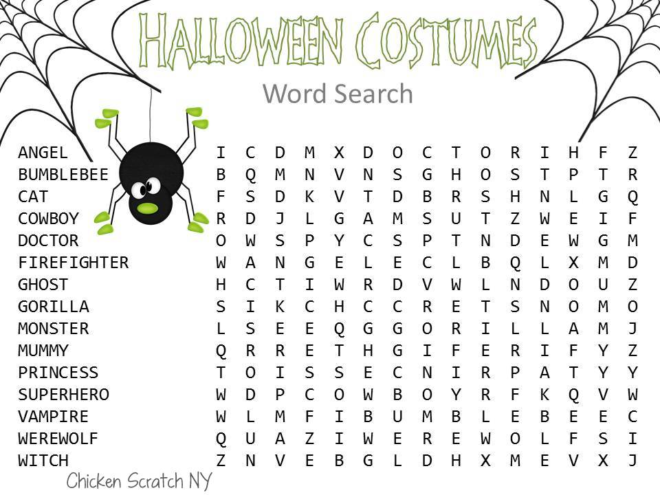 free halloween wordsearch