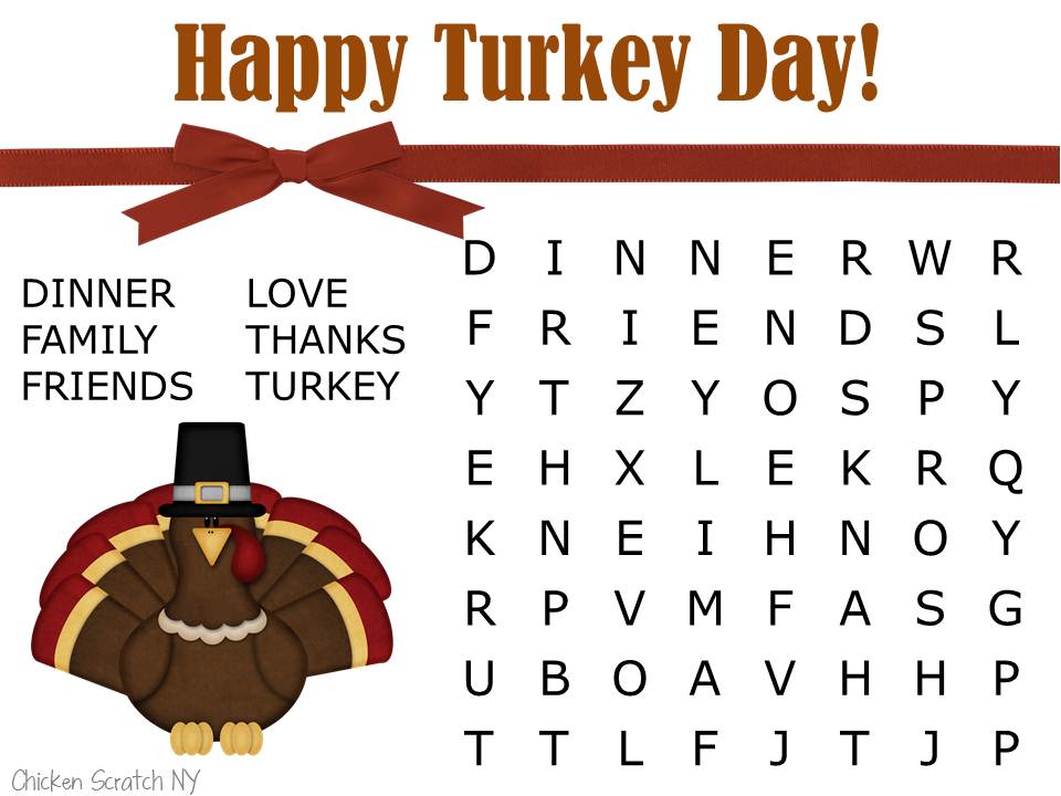 Thanksgiving Word Search