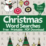 free pritnable christmas word seach puzzle PDFs