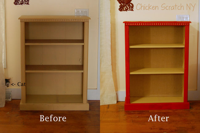 Barn Red Bookcase Makeover With Diy Chalk Paint