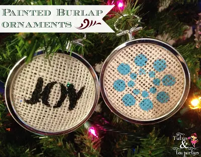 Burlap Ornaments Title