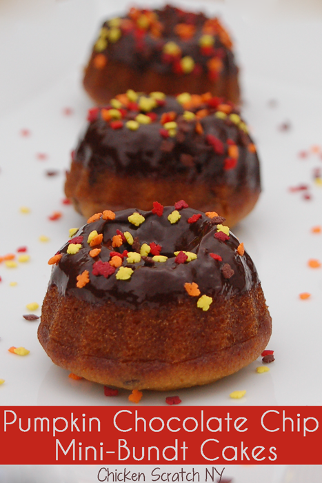 Mini Chocolate Pumpkin Bundt Cakes