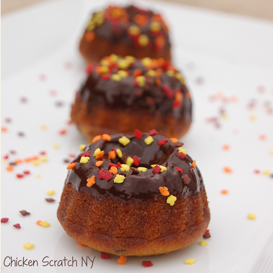 Mini Pumpkin Chocolate Chip Bundt Cakes