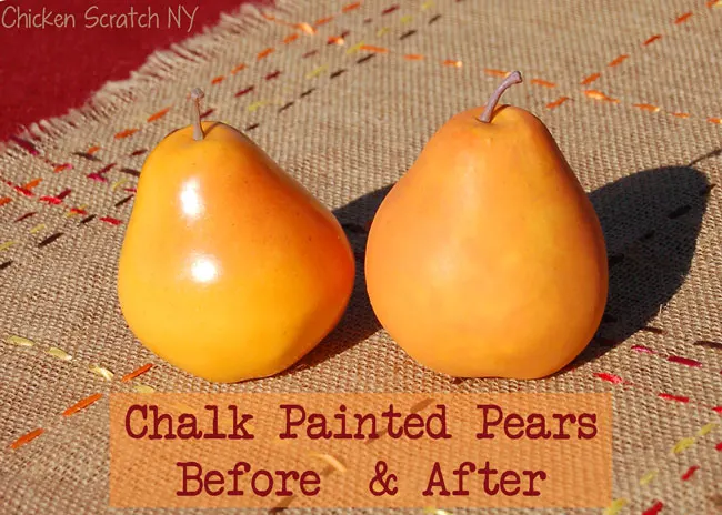Chalk Painted Pears - Before and After