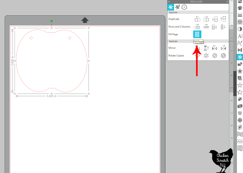 silhouette studio tutorial for duplicating with the 'fill page' button