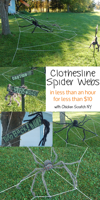 Create your own Giant Clothesline Spiderwebs in an afternoon for less than $10