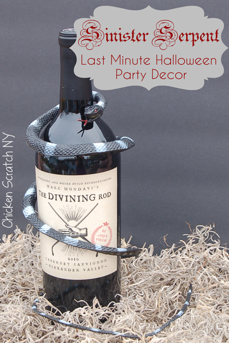 Sinister Serpent Last Minute Halloween Wine Bottle Decoration