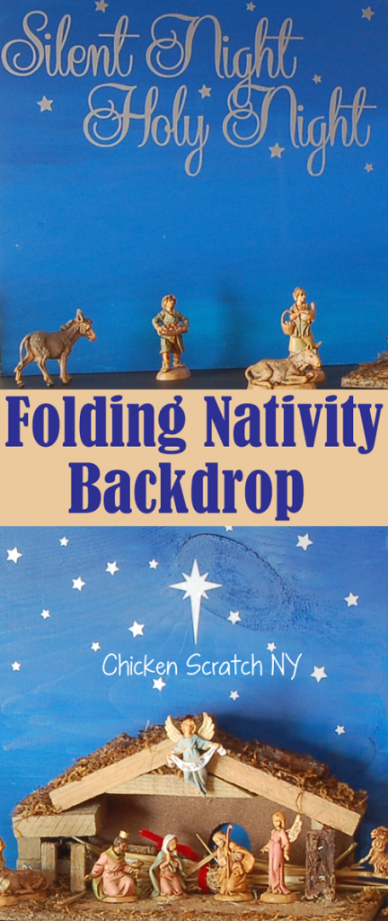 Folding #Nativity Backdrop - Ombre Painted Wood and Vinyl #Christmas Tutorial