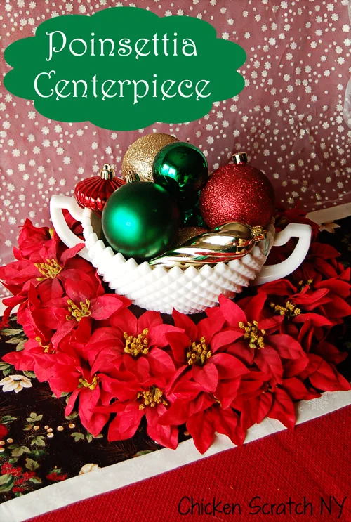 Make a pretty poinsettia wreath centerpiece with a straw wreath form, felt and fake poinsettias