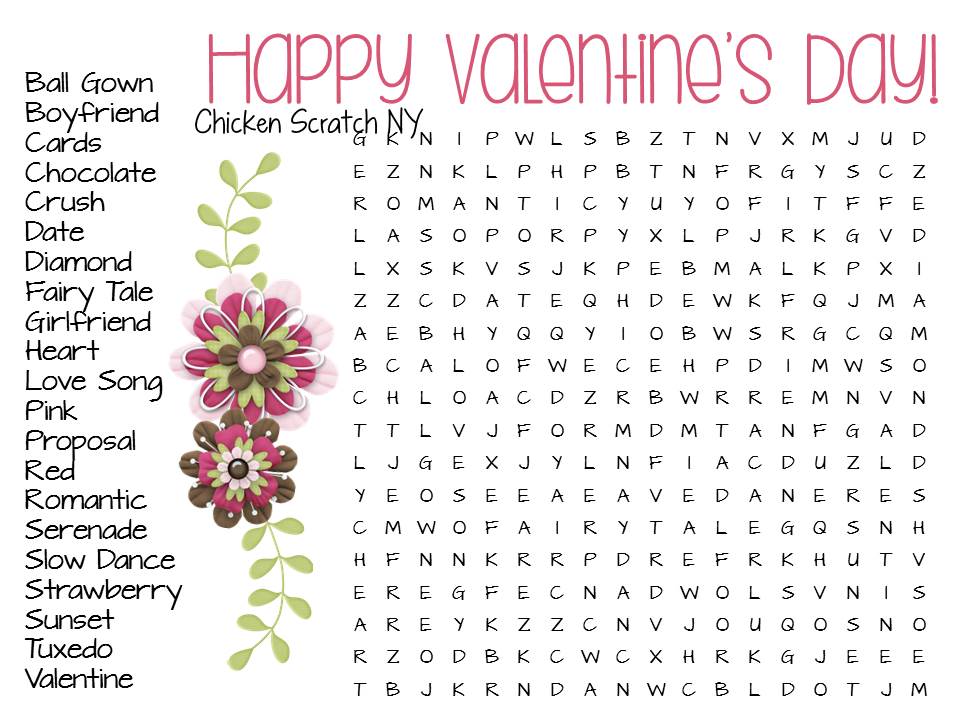 Free Valentine's Day Printable Wordfinds