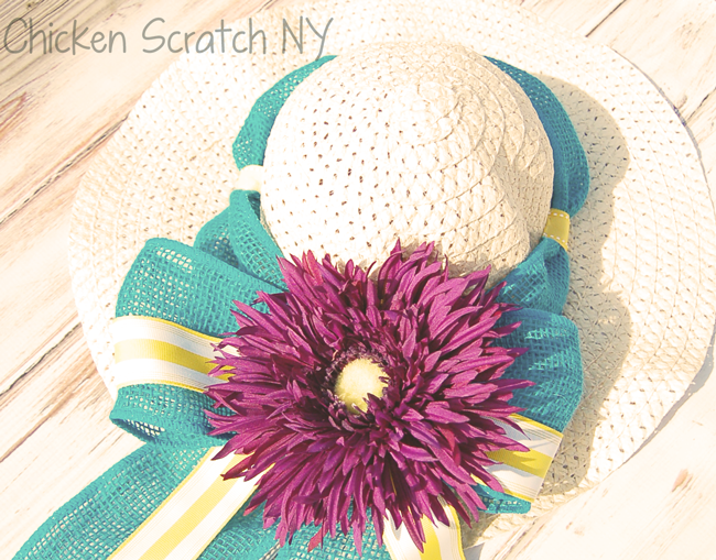 Summer Hat "Wreath" - Brighten up your porch with big bows and big flowers