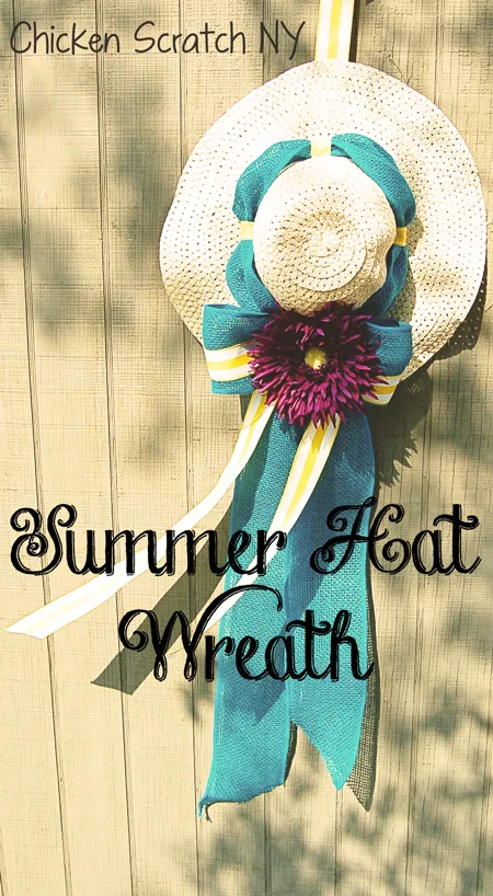 Summer Hat "Wreath" - Brighten up your porch with big bows and big flowers
