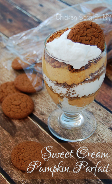 Sweet Cream Pumpkin Parfait with Crumbled Gingersnaps