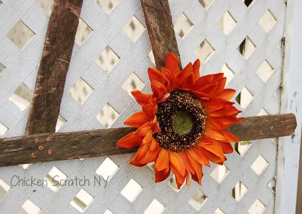 Add a perky sunflower to your Witch Hat Halloween Wreath
