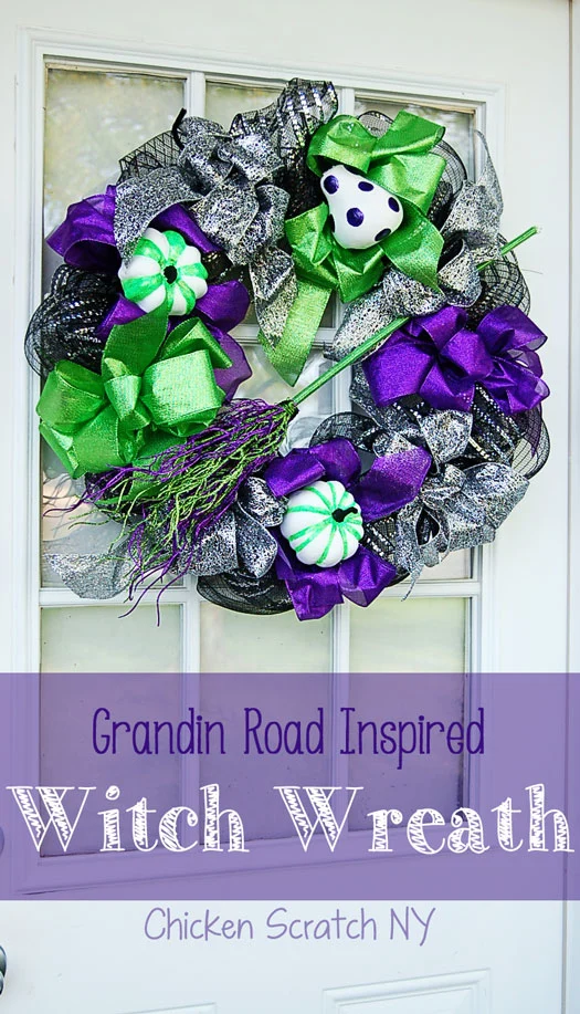 Halloween Witch Wreath - $31 DIY vs $359 Grandin Rd "Cast a Spell" Wreath