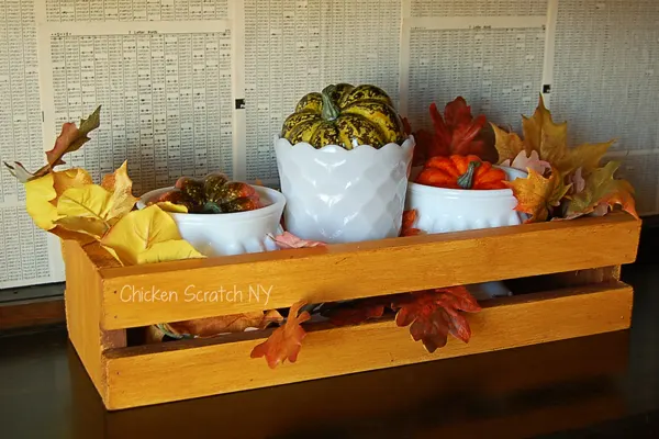 Experiment with layering wood stain, paint and wax with this DIY Wooden Crate. The final product is perfect for the Thanksgiving Table