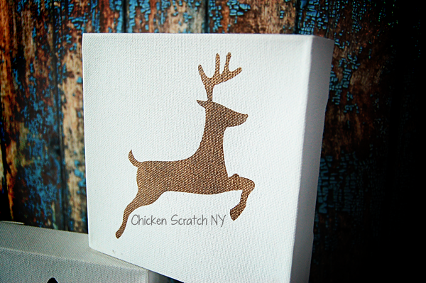 Transform blank canvases into seasonal works of art with metallic paint and simple stenciled holiday silhouettes