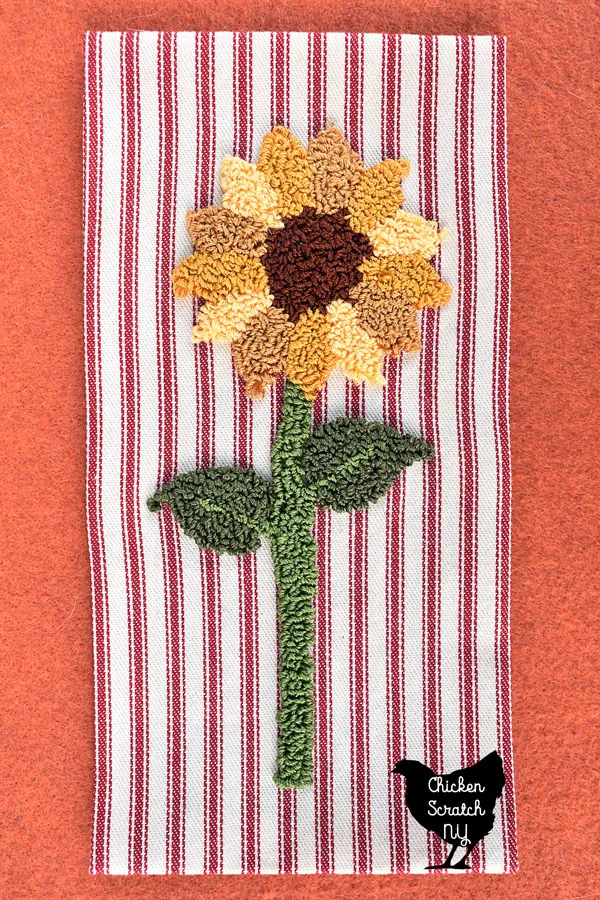 punch needle sunflower pattern