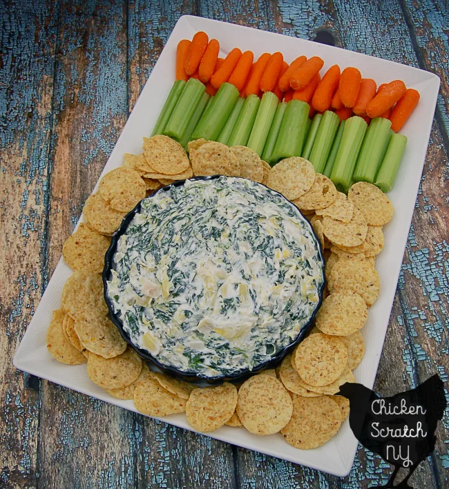 A quick and healthy variation of spinach artichoke dip that comes together almost instantly to get you back to the game in no time #MadewithChobani #sponsored