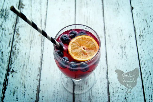 A healthy, homemade Meyer Lemon Blueberry soda with real food ingrediants (an no artificial or processed ingrediants) is a delicious way to brighten your day