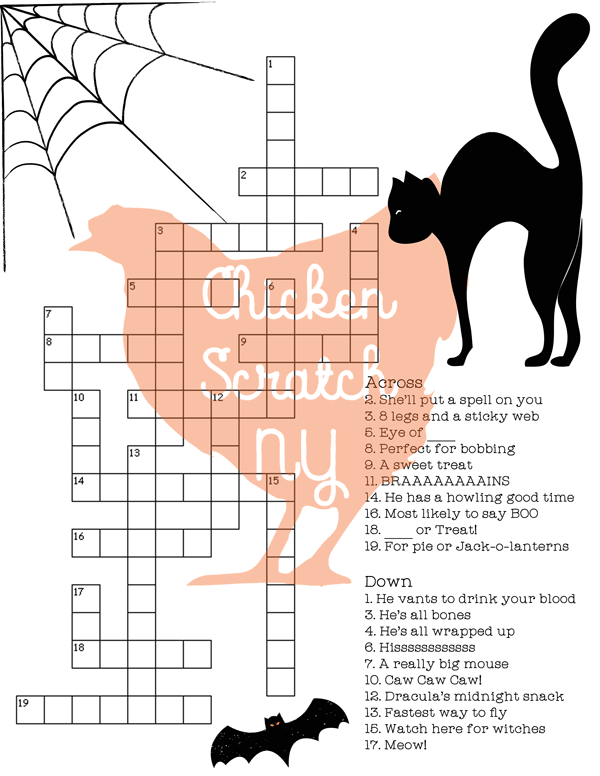 Free Printable Halloween Crossword Puzzle With Key