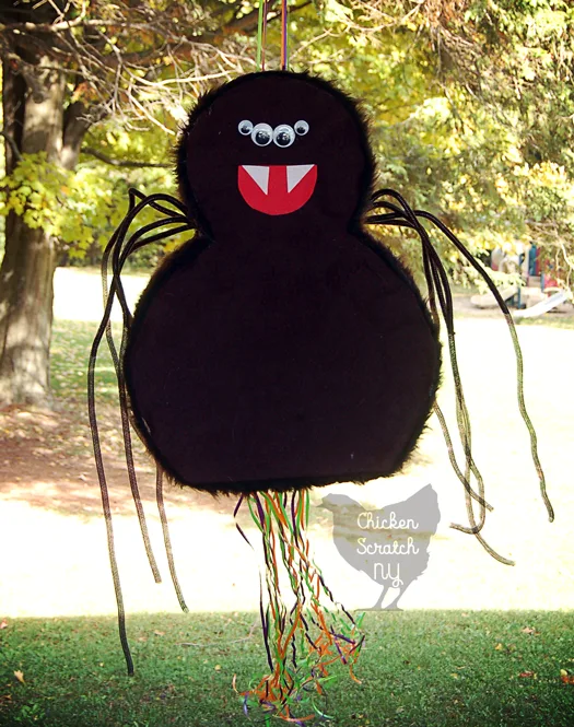 large home made furry spider pinata