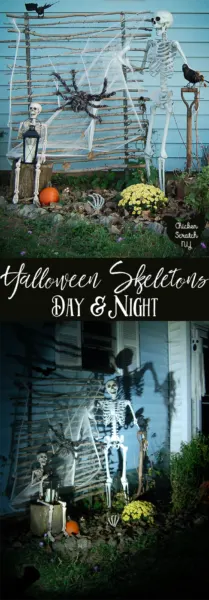 Skeleton, Halloween, Spooky, Spotlight, Scary, Spider Webs, Decorate yard