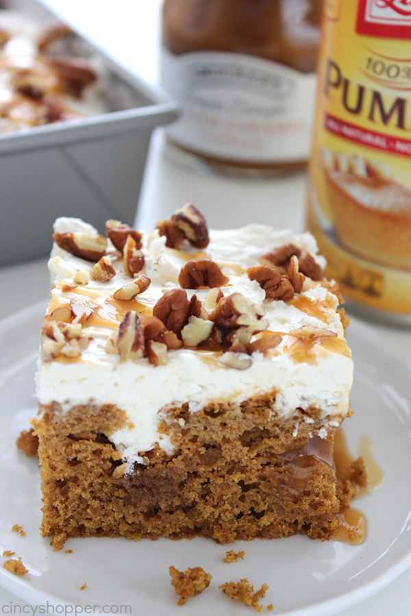 Pumpkin Caramel Poke Cake