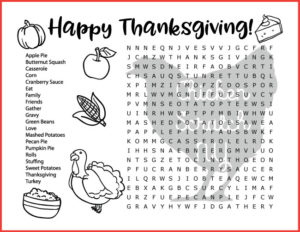 Fall &amp; Thanksgiving Word Search