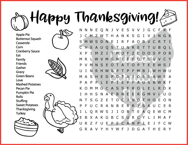 Fall & Thanksgiving Word Search