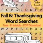 free printable pdf fall and thanksgiving word searches