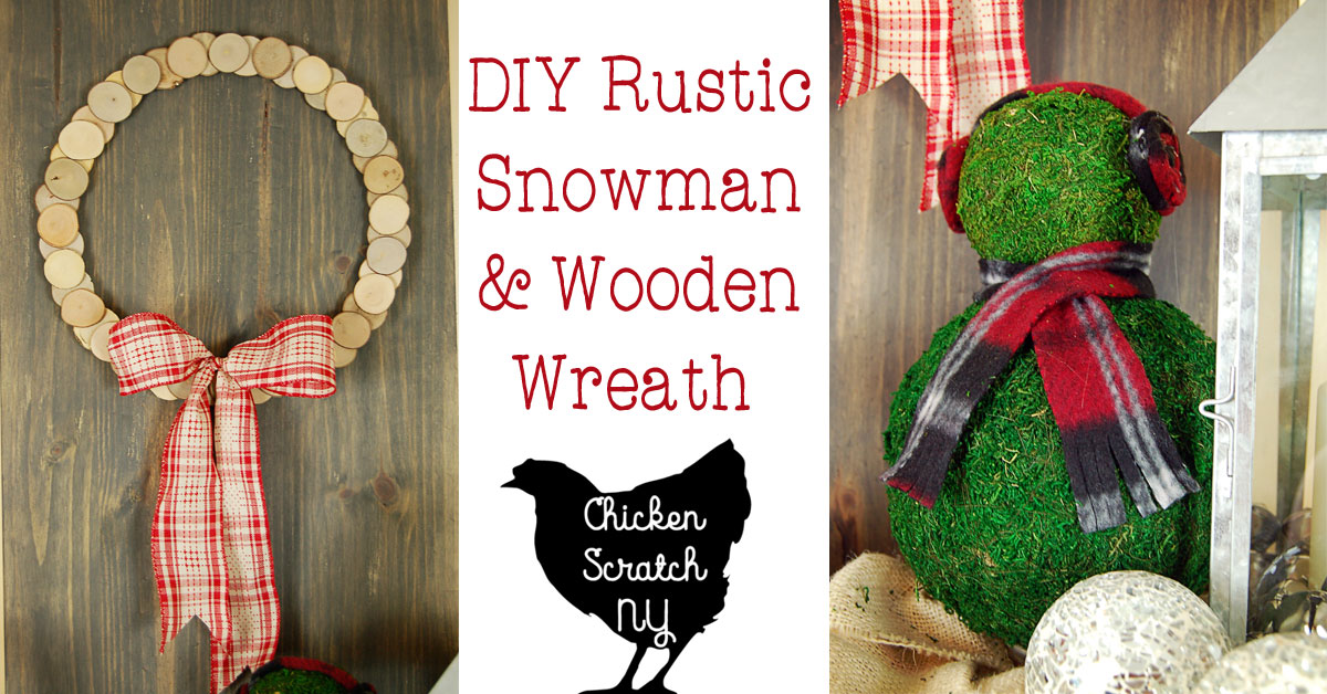 Gift Wrapping Ideas: Wood Slice Wreath & Snowman