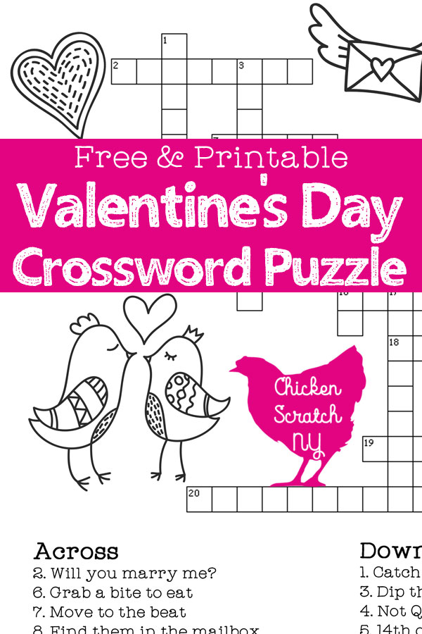 Valentine Crossword Puzzles Printable