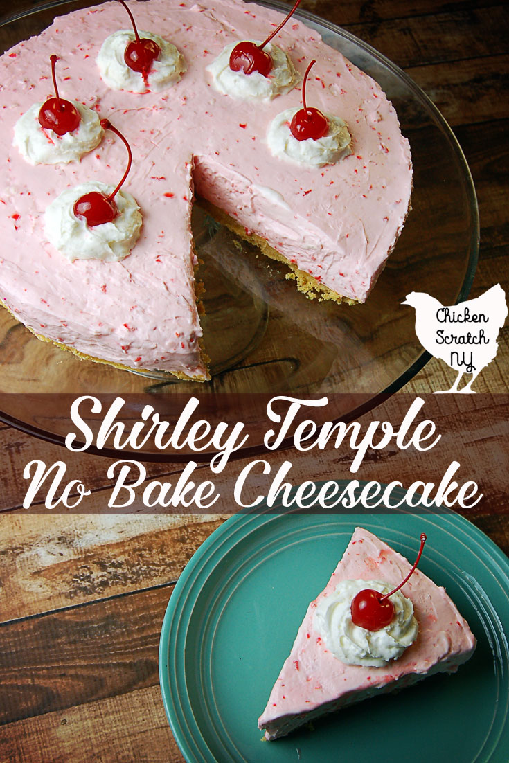 Whip up a sweet dessert with this Shirley Temple No Bake Cheesecake recipe. Made with cream cheese, maraschino cherries and real whipped cream in a lemon Oreo crust it's sure to be a hit