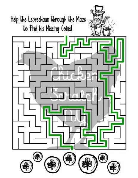 Hard printable st. patrick's day maze