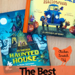 the best halloween books for kids with Little Blue Trucks Halloween and At The Old Haunted House on a wooden surface