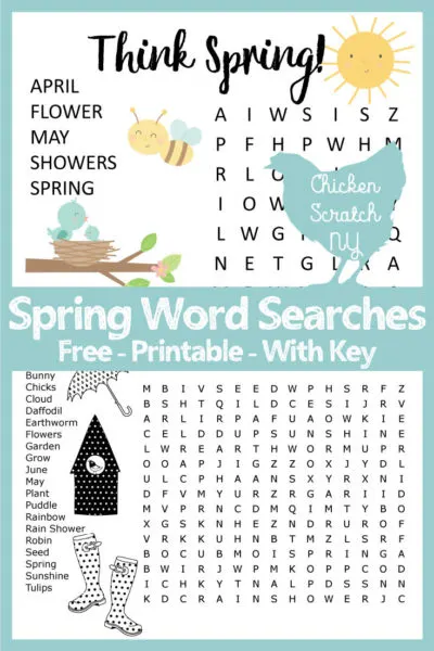 printable spring wordsearches
