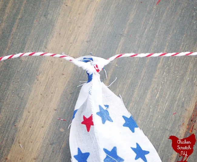 4th of July no sew americana garland from bandanas