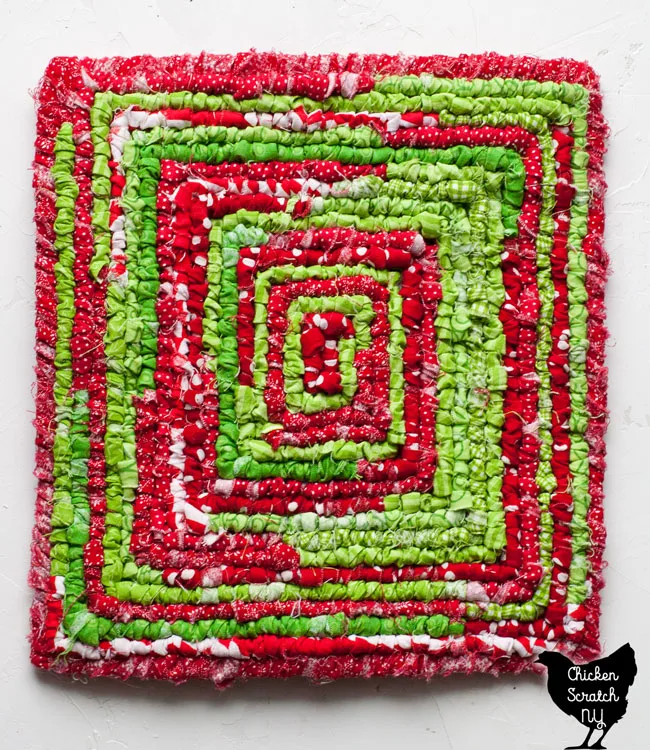 scrappy Christmas colors locker hook mat