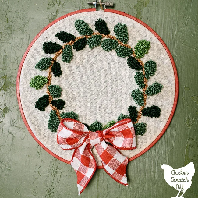 DIY Embroidery Hoop Wreath Project - Cotton Stem