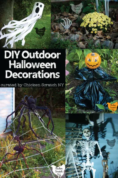 variety of DIY outdoor Halloween decorations