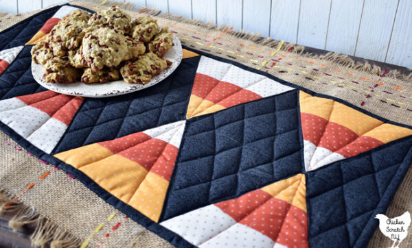 Candy Corn Halloween Table Runner
