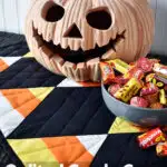 60 degree ruler quilted candy corn Halloween table runner decoration