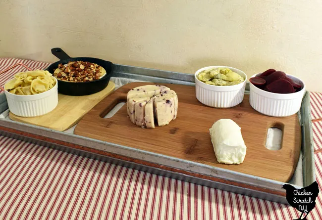 add bowls of pickled beets, marinated artichoke hearts and fresh tortellini to the charcuterie board
