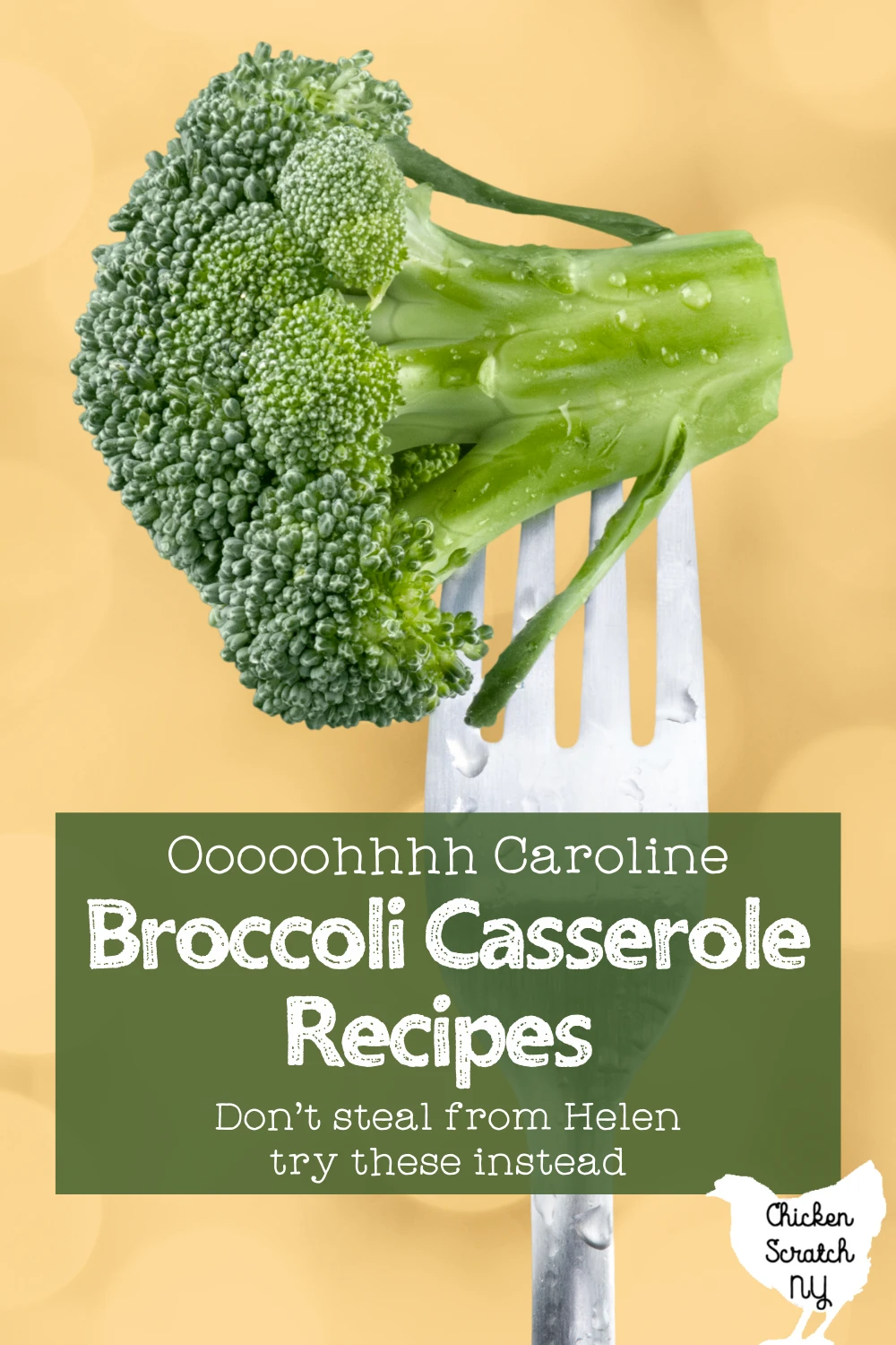 broccoli floret on a fork ith text overlay 