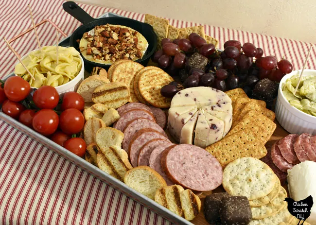 add chocolate caramels to the finished charcuterie board